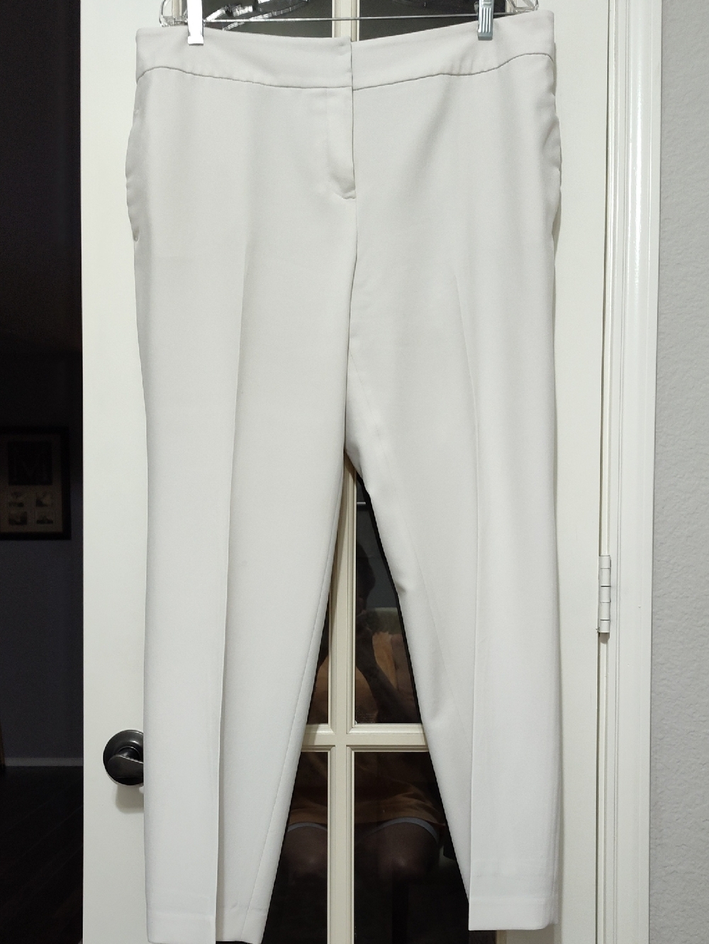 Black Label By Evan Picone Off-White Straight-Leg Dress Pants, Size 16